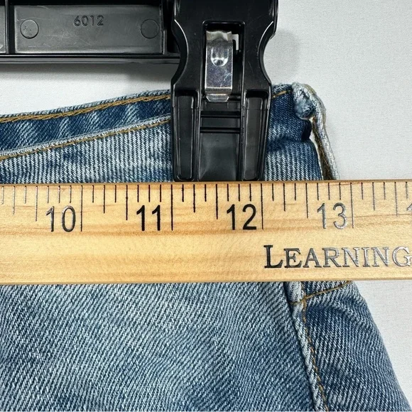 Zara Light Blue High Rise Ripped Jean Shorts Size 2 - Picture 5 of 8